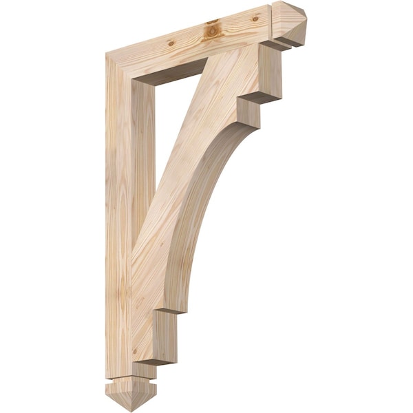 Ekena Millwork Merced Arts & Crafts Smooth Bracket, Douglas Fir, 3 1/2"W x 24"D x 36"H BKT04X24X36MRC03SDF - main